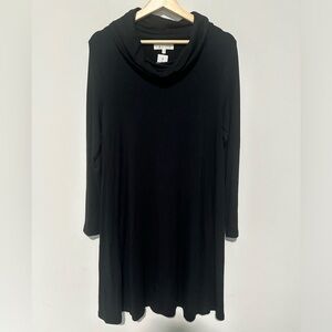 Loft Women's  Black  Sweater Dress Lou & Grey Cowl Neck Long Sleeve Medium